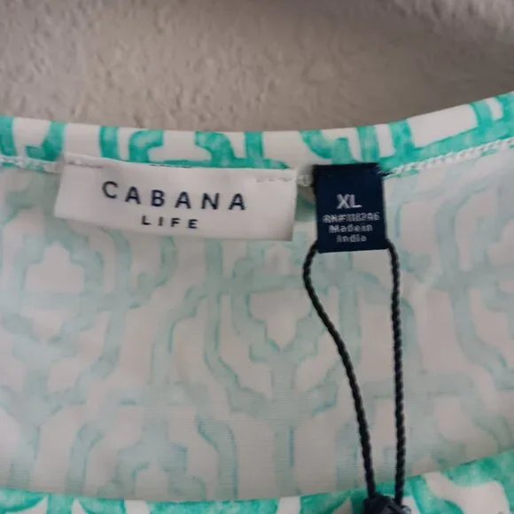 Cabana Life Cabana Shift Boatneck Dress UPF 50 , Aqua Sz XL a654942 - Picture 4 of 7